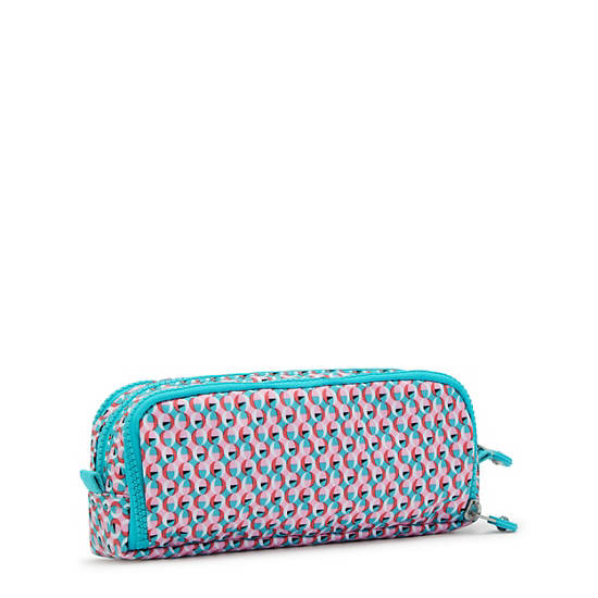 Plecaki Kipling Gitroy Printed Pencil Case Turkusowe | PL 1084YX